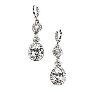 Givenchy Silver tone crystal drop earrings